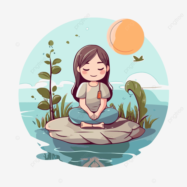 Ilustración abstracta que simboliza la relación entre el tiempo, la calma y el bienestar personal